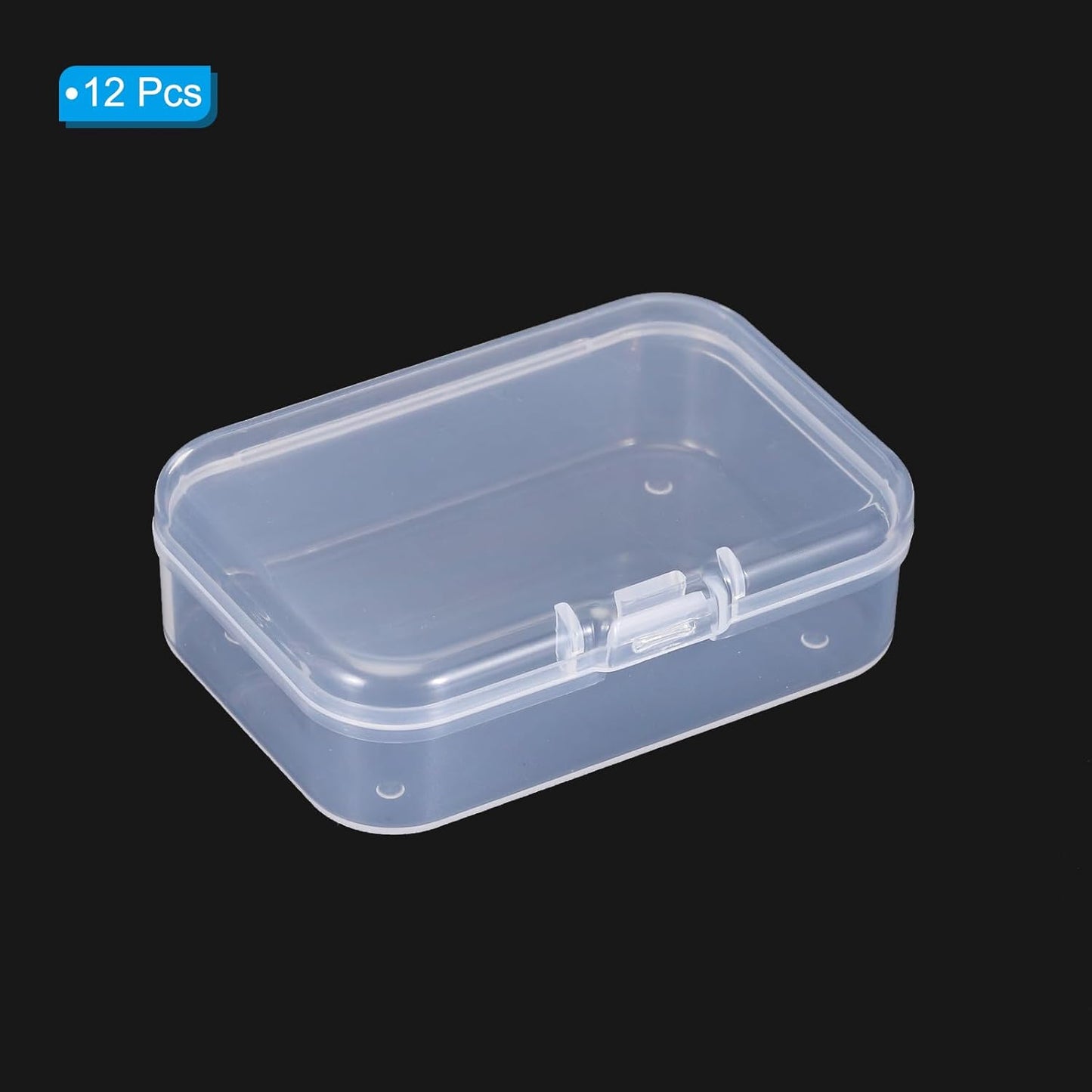 PATIKIL 6.5x4.5x2.5in Clear Storage Box, 12Pack Plastic Stackable Rectangle Organizer for Bead Jewelry and Crafts