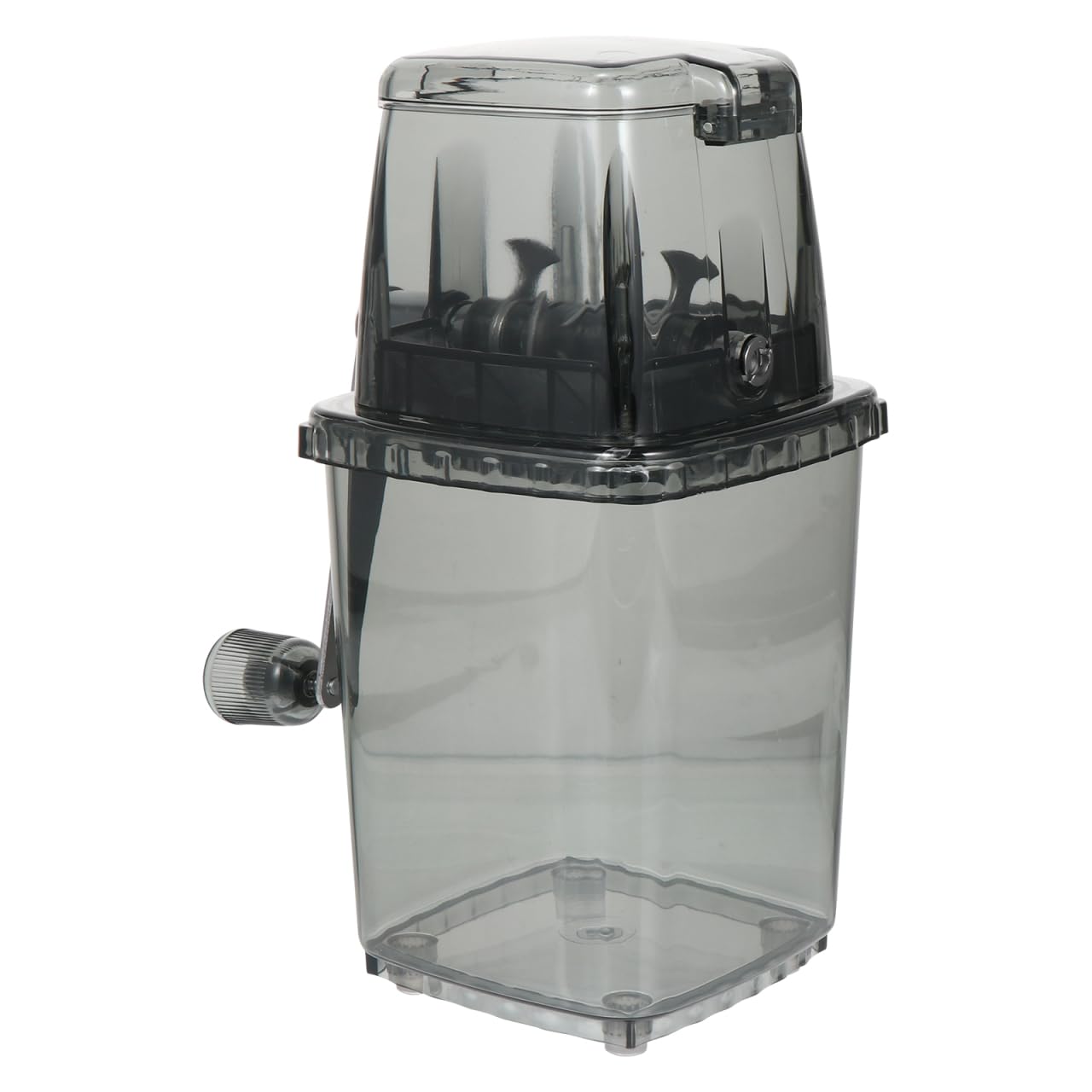 HOOTNEE Portable Hand Crank Ice Crusher Manual Ice Cube Chopper for Home Kitchen Bar Tool 9.44X6.10X4.52In Transparent Cover Design for Shaved Slush Drinks
