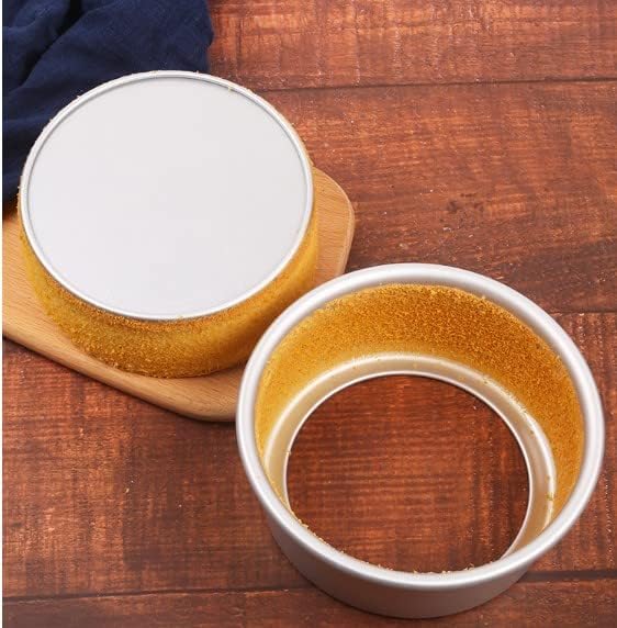 Othmro 5 Pcs Round Cake Pans with Removable Loose Bottom, Nonstick Aluminum Alloy Bakeware, Silver