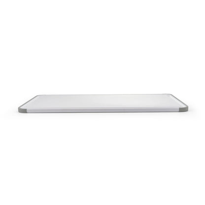 KitchenAid Classic Plastic Cutting Board with Perimeter Trench and Non Slip Edges, Dishwasher Safe, 12 inch x 18 inch, White and Gray