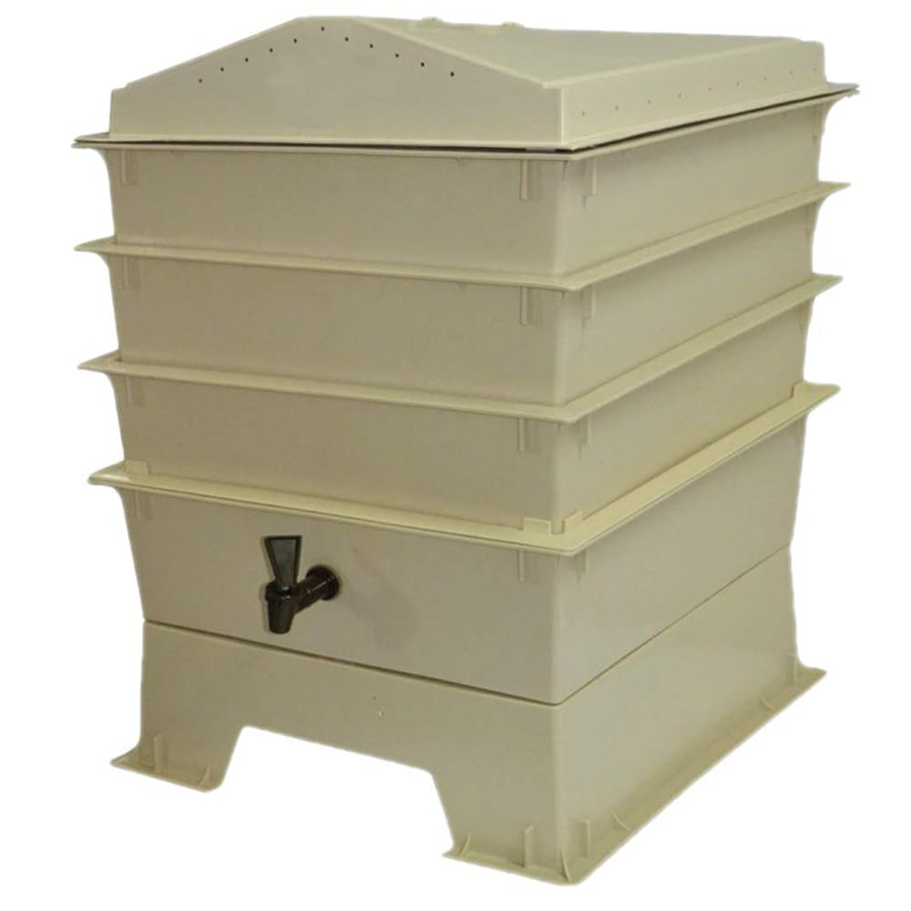 5-Tray Worm Composter, Large Compost Bin, Sustainable Worm Farm Kit, Space-Saving Outdoor Composting Bin for Garden Kitchen Yard