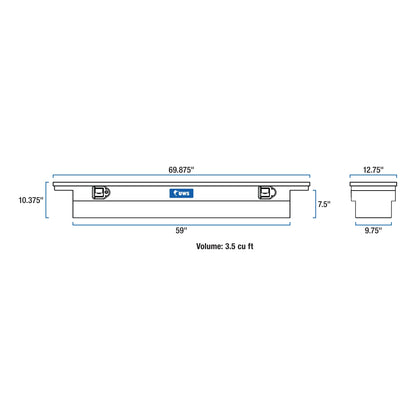 UWS EC10541 69-Inch Heavy-Wall Aluminum Slim Truck Tool Box with Low Profile, RigidCore Lid