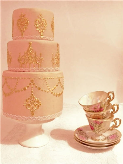 Designer Stencils Chandelier Stencil Set, Cake and Cookie Stencils, Beige/Semi-Transparent
