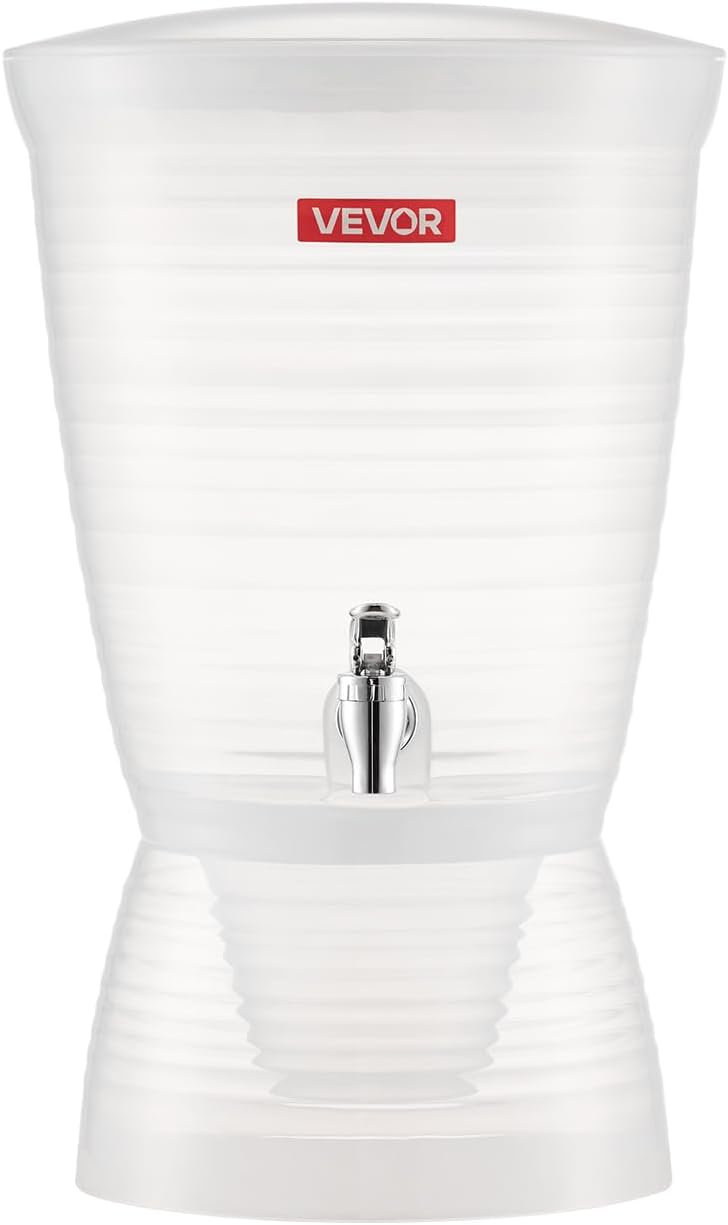 2.64 VEVOR Beverage Dispenser, Gallon Drink Dispenser for Parties, Plastic Juice Dispensers with Spigot Ice Chamber