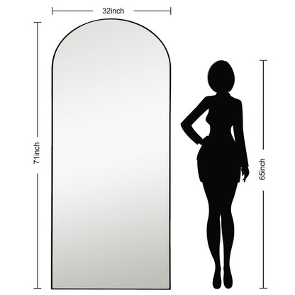 PexFix Full Length Mirror, 71''x31''Black Arched Mirror Large Floor Mirror Standing Leaning Hanging [71''x32''-Black]