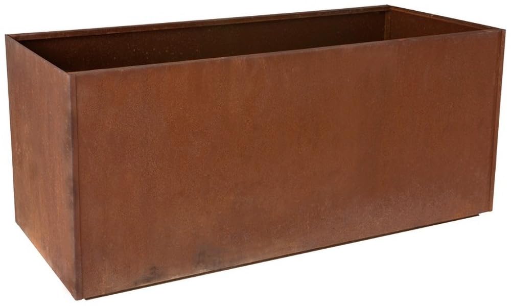 Nice Planter Corten Steel Trough Planter, 20" x 40" x 20"