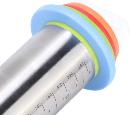 Stainless Steel Rolling Pin, Non-stick Adjustable Cake Dough Roller with Thickness Ring, Bakeware Tool