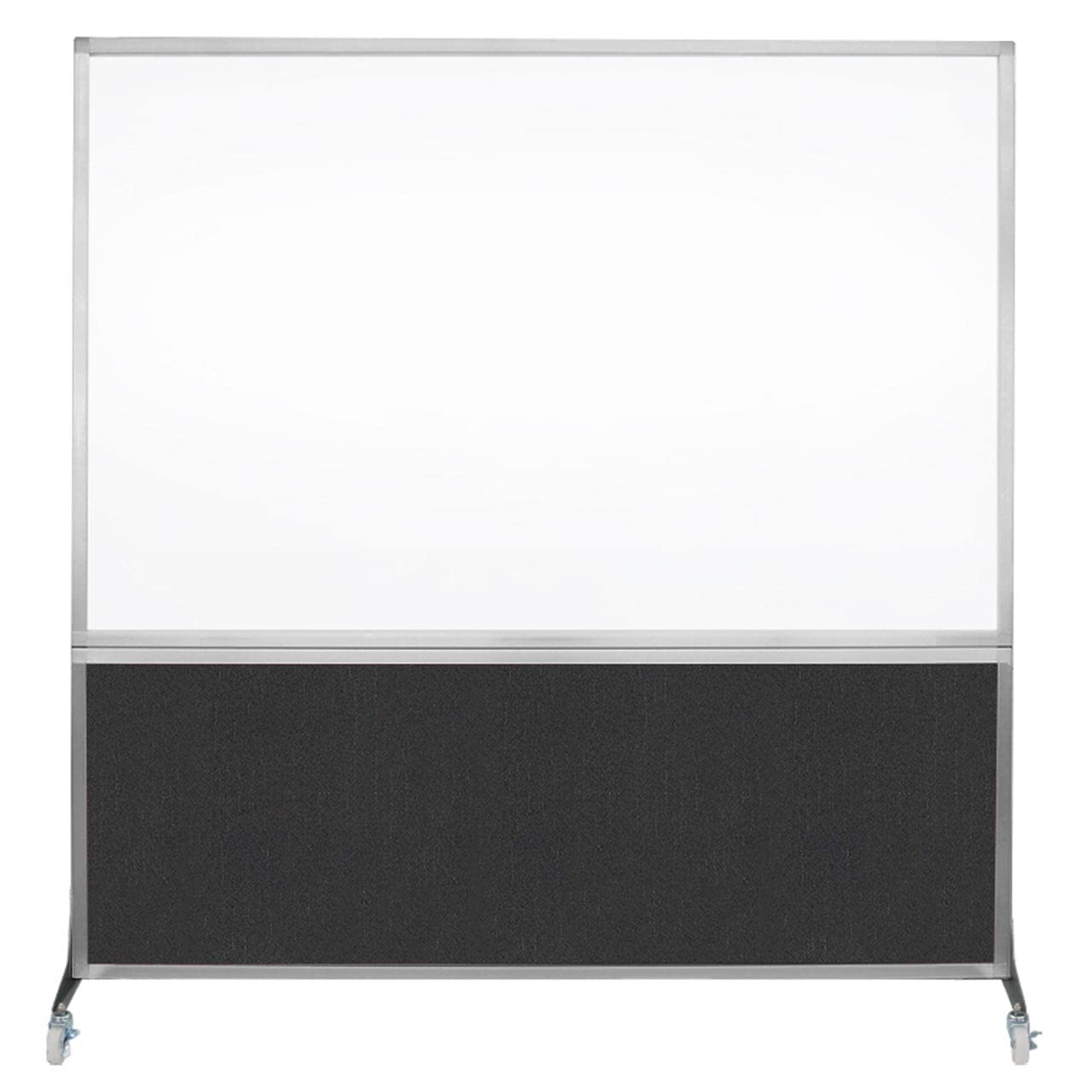 DivideWrite Mobile Whiteboard | Double Sided Dry Erase Board | Portable Office Cubicle Partition | Display for Classrooms, Conference Rooms, Meeting Areas and More | Black Fabric 6' Wide X 6' Tall