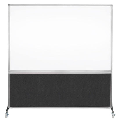 DivideWrite Mobile Whiteboard | Double Sided Dry Erase Board | Portable Office Cubicle Partition | Display for Classrooms, Conference Rooms, Meeting Areas and More | Black Fabric 6' Wide X 6' Tall