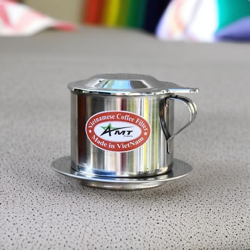 AMT 9.5 oz Coffee Maker with Phin Filter, Screw Down Dripper for Vietnamese Style Coffee at Home
