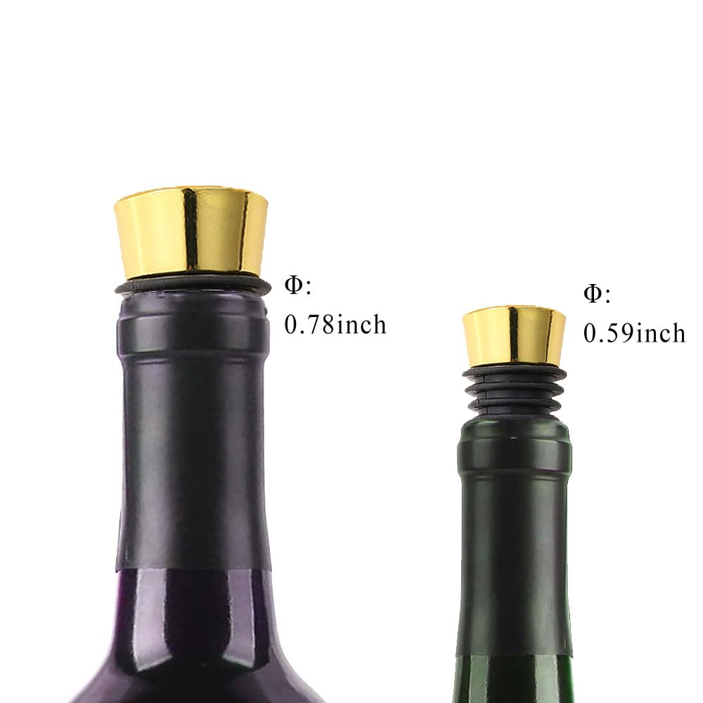 JIOFAVIU 10 Pcs Wine Bottle Stopper Set Kit, Resin Wine Bottle Stoppers Molds Set Accessories, Wine Stopper for Silicone Molds Epoxy Resin (Metal Gold)