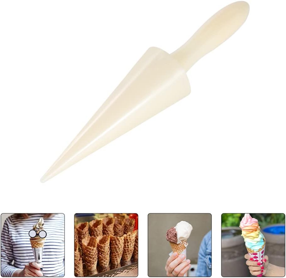 Hemoton Ice Cream Waffle Cone Roller, Krumkake Cone Maker Wooden Pastry Waffle Cake Kitchen Baking Tool