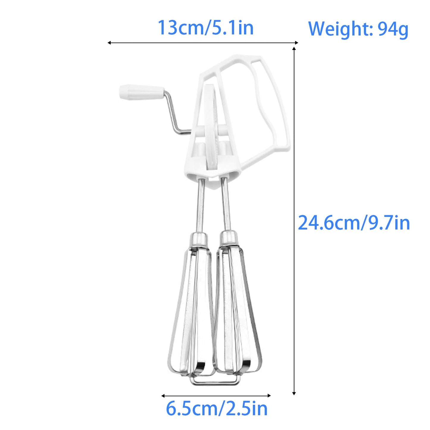 Egg Beater Mixer,Stainless Steel Rotary Hand Whip Whisk Hand Mixer Plus Egg Beater Cooking Tool Suitable For Kitchen Gadget