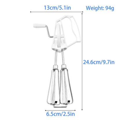 Egg Beater Mixer,Stainless Steel Rotary Hand Whip Whisk Hand Mixer Plus Egg Beater Cooking Tool Suitable For Kitchen Gadget
