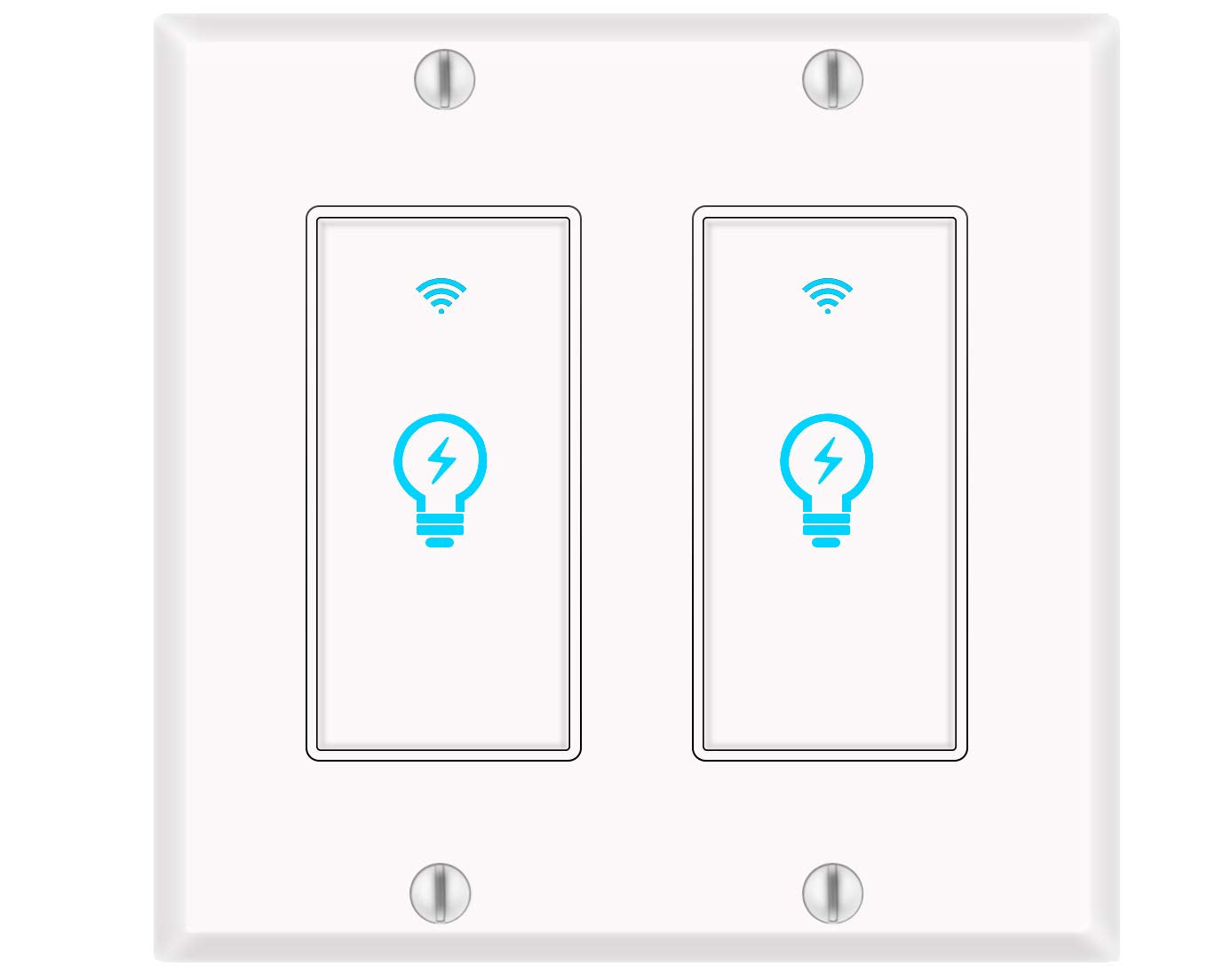 Smart Light Switch, Compatible with Alexa, Google Assistant, IFTTT, WiFi Light, Neutral Wire Required, Schedule Setting APP Remote Control, ETL, No Hub Required (Smart Switch 2pack)