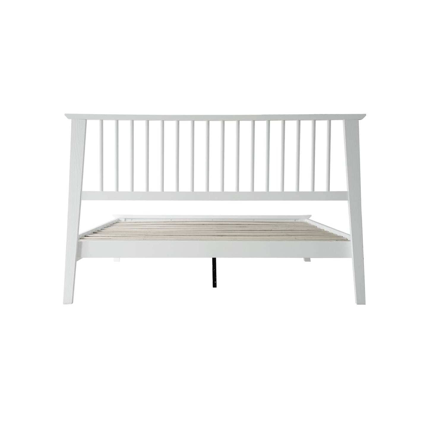 Full Size Bed Frame, Headboard & Footboard, Solid Wood Platform Bed, Anti-Slip & Noise-Free, 12 Durable Slatted Base, Centre Metal Legs, Easy Assembly, No Box Spring Needed, Pure White Finish YUF-39