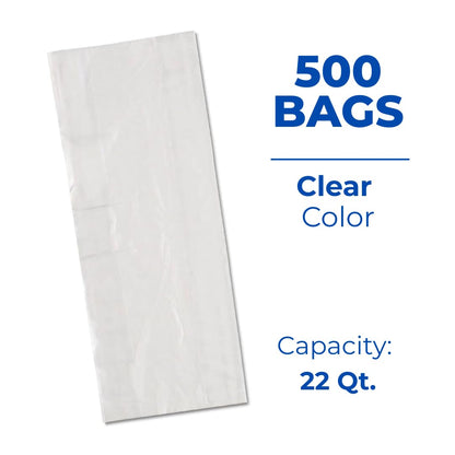 Inteplast PB100824 22 qt Capacity, 24" Length x 10" Width x 8" Gusset, Food and Utility Poly Bag (Case of 500)