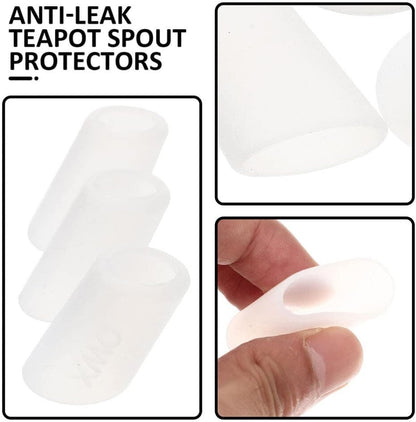 Luxshiny 5pcs Teapot Spout Cover Sleeves, Silicone Drip-proof Leak-proof Protectors for Tea Kettle Coffee Pot