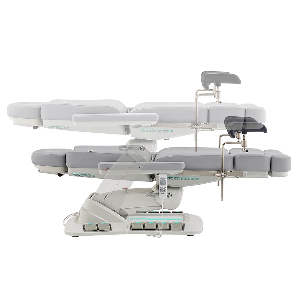 Dir Medical Spa Chair 4-Motor Electric Medical Examination Room Table with Stirrups Spa Beauty Bed Esthetician Chair Facial Bed with Position Memory Function Geneva