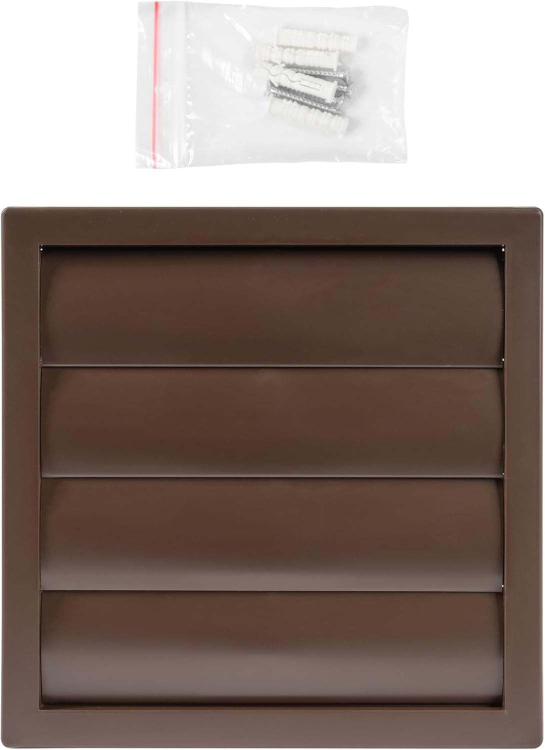 Plastic 6" Brown Dryer Vent Cover with Flange, Exhaust Ventilation Grille with Shutters, Louvered Air Vent for Various