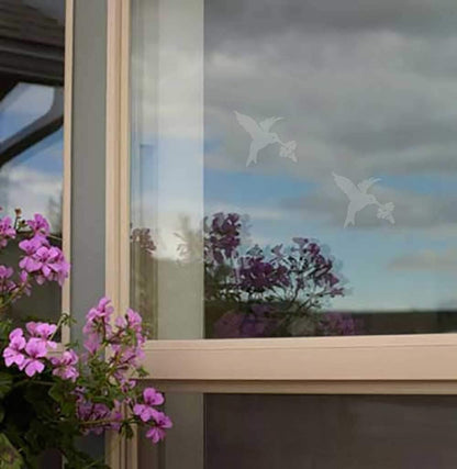 WindowAlert Hummingbird Anti-Collision Decal - UV-Reflective Window Decal 2-Pack to Protect Wild Birds