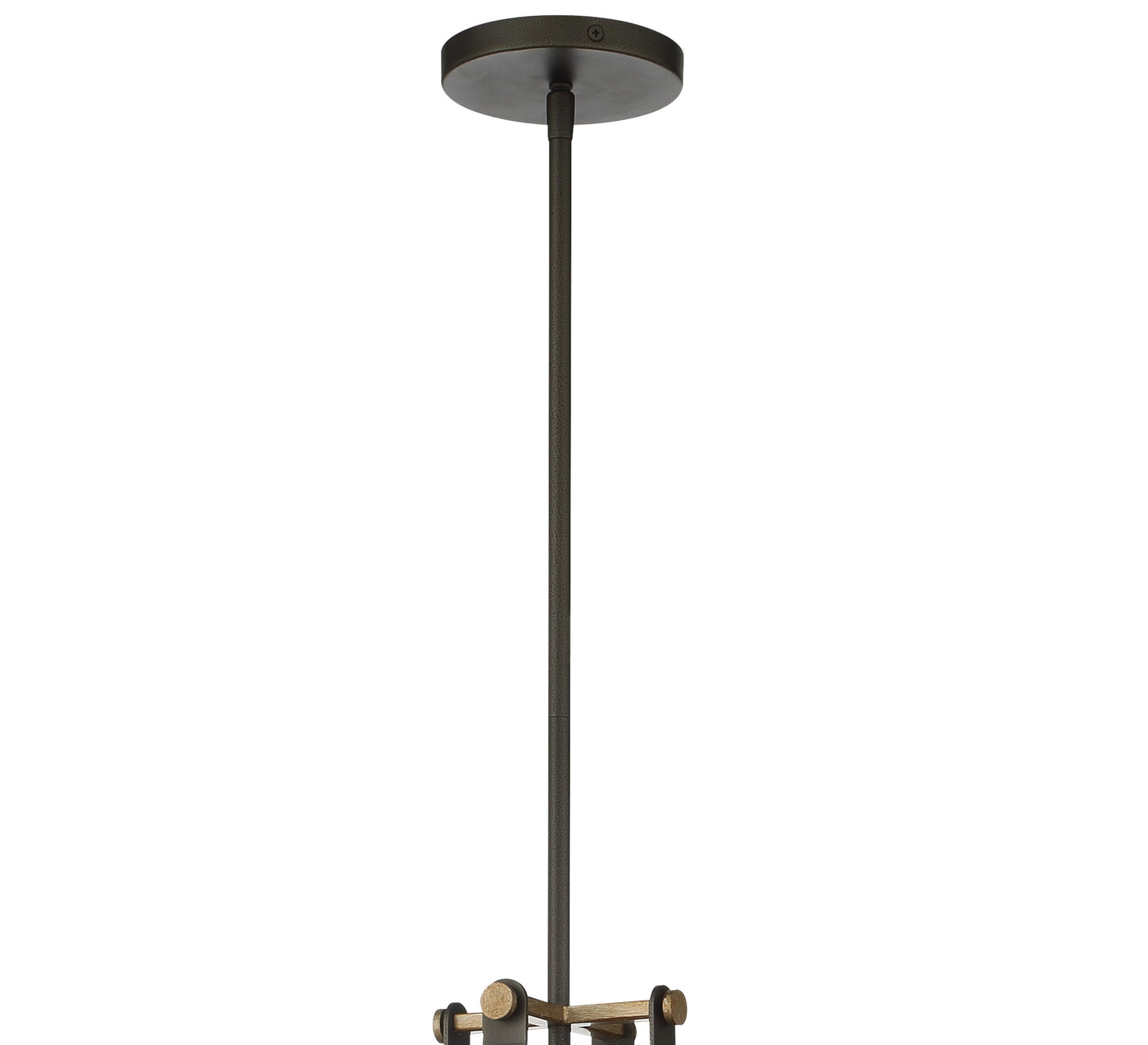 Minka Lavery 3904-107 Eden Valley Convertible Pendant to Semi-Flush, 4-Light, 240 Total Watts, 17.63-in H x 20.75-in W, Smoked Iron with Aged Gold