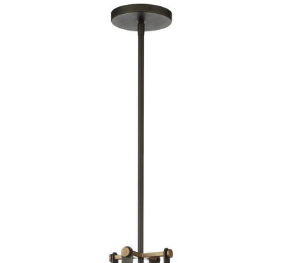 Minka Lavery 3904-107 Eden Valley Convertible Pendant to Semi-Flush, 4-Light, 240 Total Watts, 17.63-in H x 20.75-in W, Smoked Iron with Aged Gold