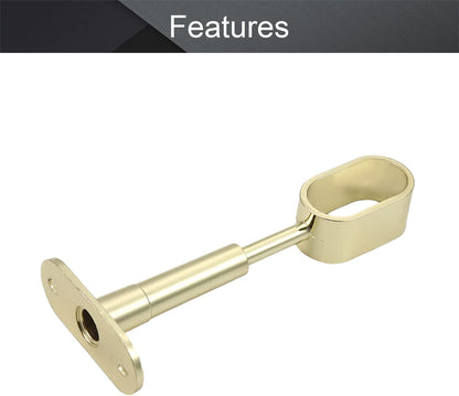 MroMax Shower Curtain Rods, Wall Mounted Support Bracket for Pipe Diameter 0.63" x 1.18" (Golden Tone, 4pcs)