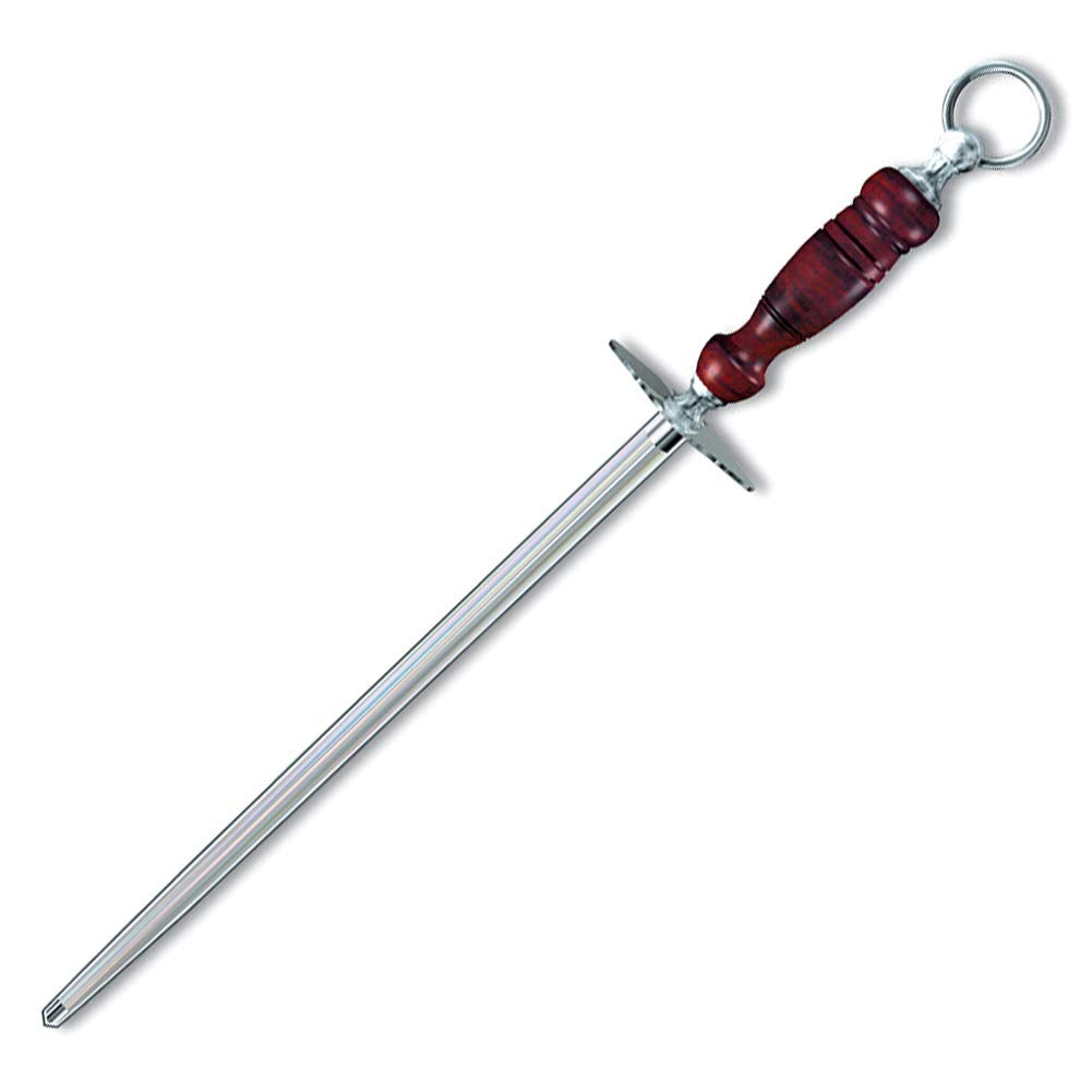 Victorinox Honing Steel 14-Inch Round Fine Cut, Dark Wood Handle, Brown