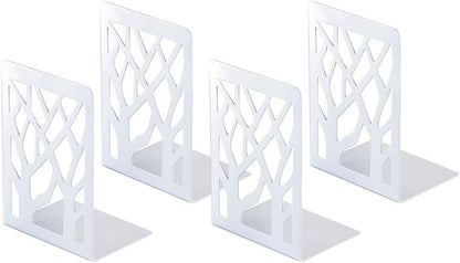 2 Book Ends, Bookends, Bookends for Shelves, Bookend, Book Ends for Heavy Books, White Metal Book Shelf Holder Home
