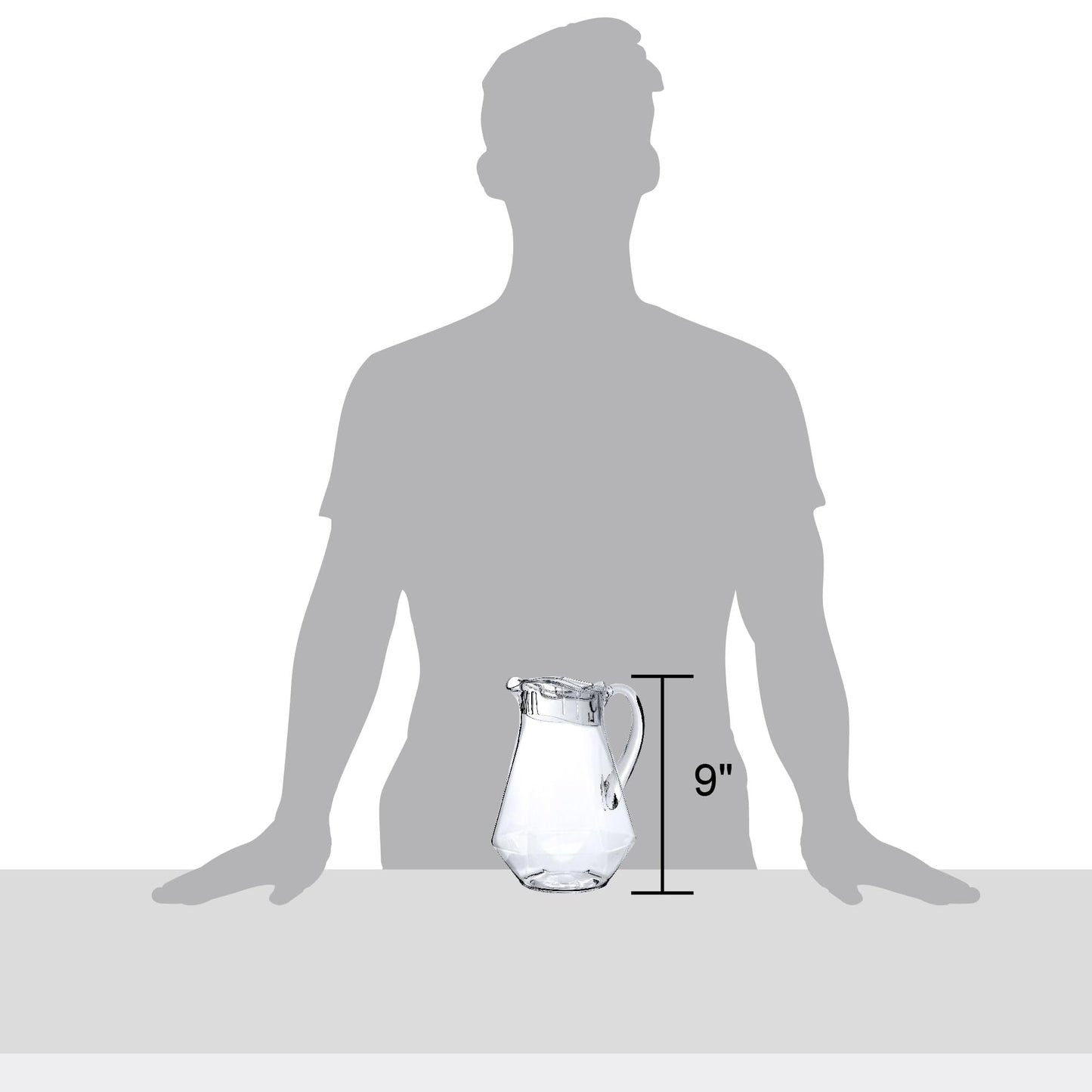 Amazing Abby - Sparkly - Plastic Pitcher (64 oz, 2 Quart), Clear Water Pitcher with Lid, Fridge Jug, BPA-Free, Shatter-Proof, Great for Iced Tea, Sangria, Lemonade, Juice, Milk, and More