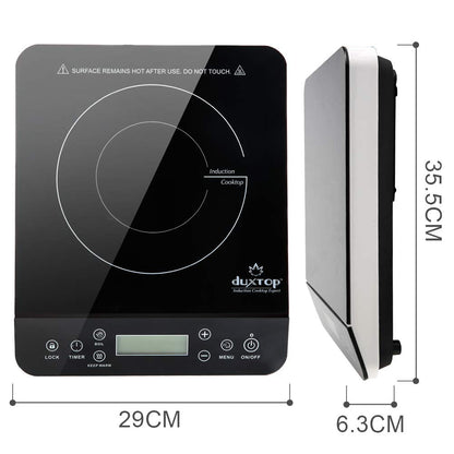 Duxtop Portable Induction Cooktop, Countertop Burner Induction Hot Plate with LCD Sensor Touch 1800 Watts, Silver 9600LS BT-200DZ