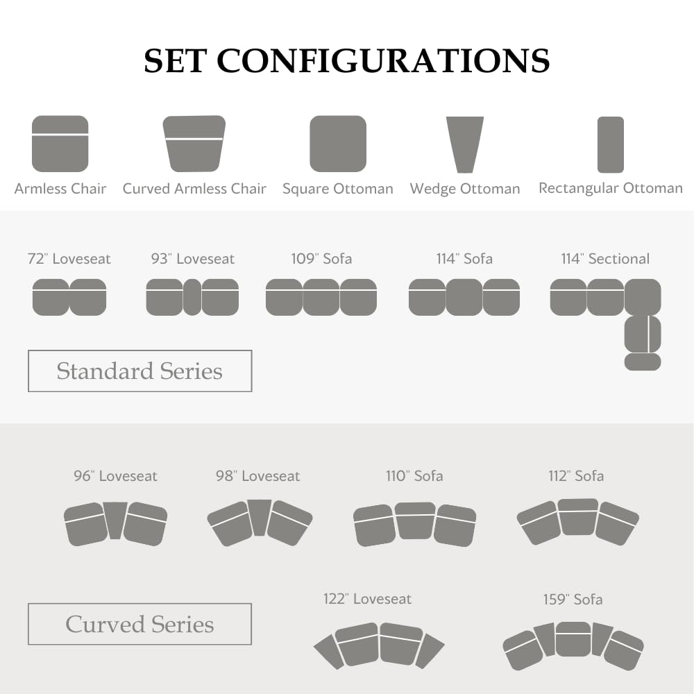 Furniture of America Tatiana Modern Chenille 3-Piece Curved Modular Sectional Sofa with Adjustable Backrest for Living Room, Office, Free-Combined, FSC & Oeko TEX Certified, Gray