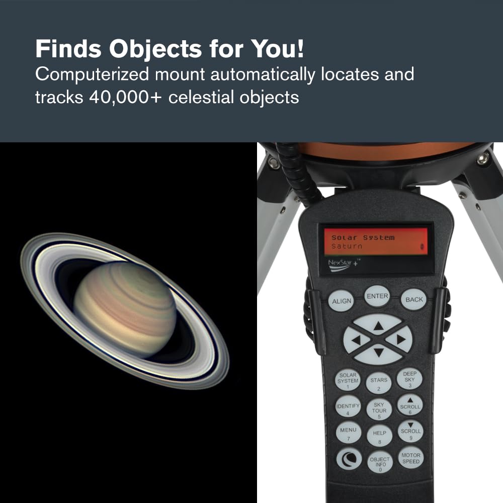 Celestron - 114LCM Computerized Newtonian Telescope - Telescopes for Beginners - 2 Eyepieces - Full-Height Tripod - Motorized Altazimuth Mount - Large 114mm Newtonian Reflector