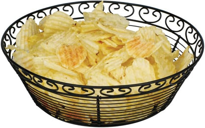 Winco Wire Fruit Basket, Black, 10-Inch by 3-Inch
