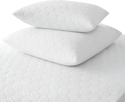 Set of 2 New Zippered Quilted Pillow Covers - Standard Size