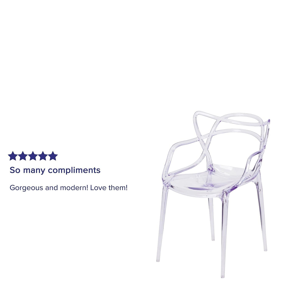 Flash Furniture Josh 4 Pack Nesting Series Transparent Stacking Side Chair