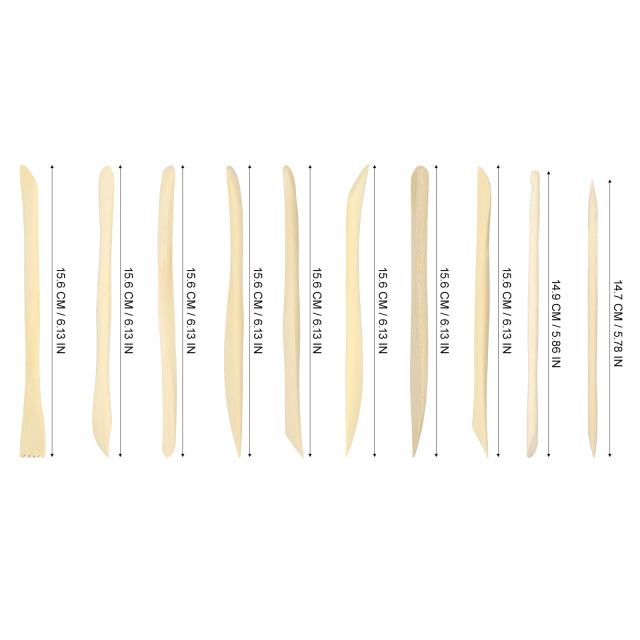 VILLCASE 30pcs Wooden Clay Sculpting Tools, 6.1'' Double Ended Clay Modeling Tools for Cutting Shaping Carving, Polymer Pottery Dough Ceramic Modeling Kit for Classrooms, Beginners, Group Activities