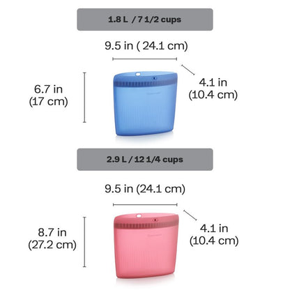 Tupperware Ultimate Silicone 4-Bag Food Storage Set