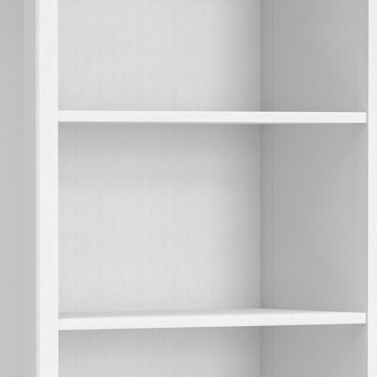 SIMPLIHOME Amherst Bookcase - 70 inch Tall 5-Shelf Solid Wood Bookshelf in White, Transitional Storage for Living Room, Study Room or Office with Adjustable Shelves and Tapered Legs
