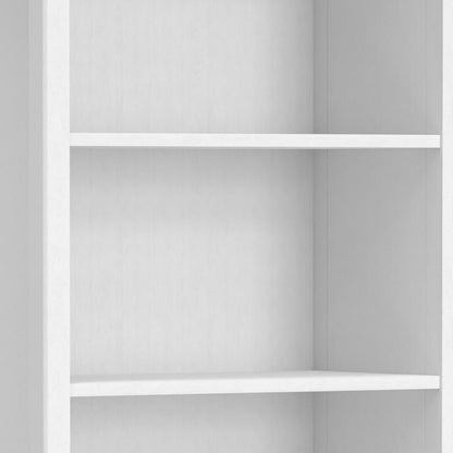 SIMPLIHOME Amherst Bookcase - 70 inch Tall 5-Shelf Solid Wood Bookshelf in White, Transitional Storage for Living Room, Study Room or Office with Adjustable Shelves and Tapered Legs