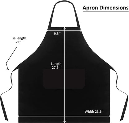 12 Pack (12, Bib Black Apron for Women Men Adult Chef, Kitchen Aprons Bulk with Pockets for Cooking Baking Painting