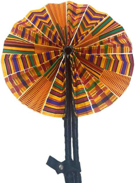 African Fan 2, Ankara Handheld Fan, Afrocentric Foldable Fan, African Kente Print Fan