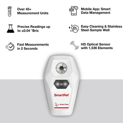 SmartRef Digital Refractometer by Anton Paar – Antifreeze & Coolant Tester, Ethylene Glycol, Propylene Glycol, Freezing Point, Temperature, Refractive Index, Cutting Oil, Cutting Fluid, Portable, HVAC