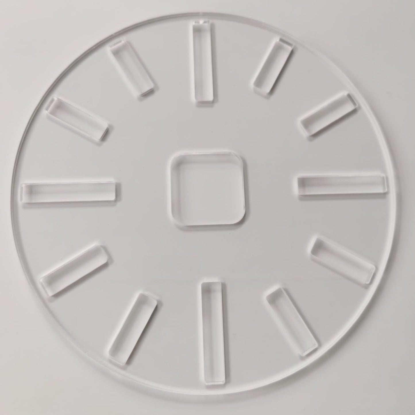 Kingria 10" Calibre Clock Template Handle Router Template Woodworking 1/4'' Thick DIY Clock Board with Dials Acrylic Inlay Clock Template