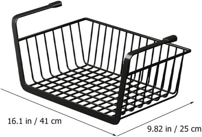 Zerodeko Under Shelf Basket - Hanging Wire Storage Baskets for Kitchen Pantry, Desk, Bookshelf Organizer