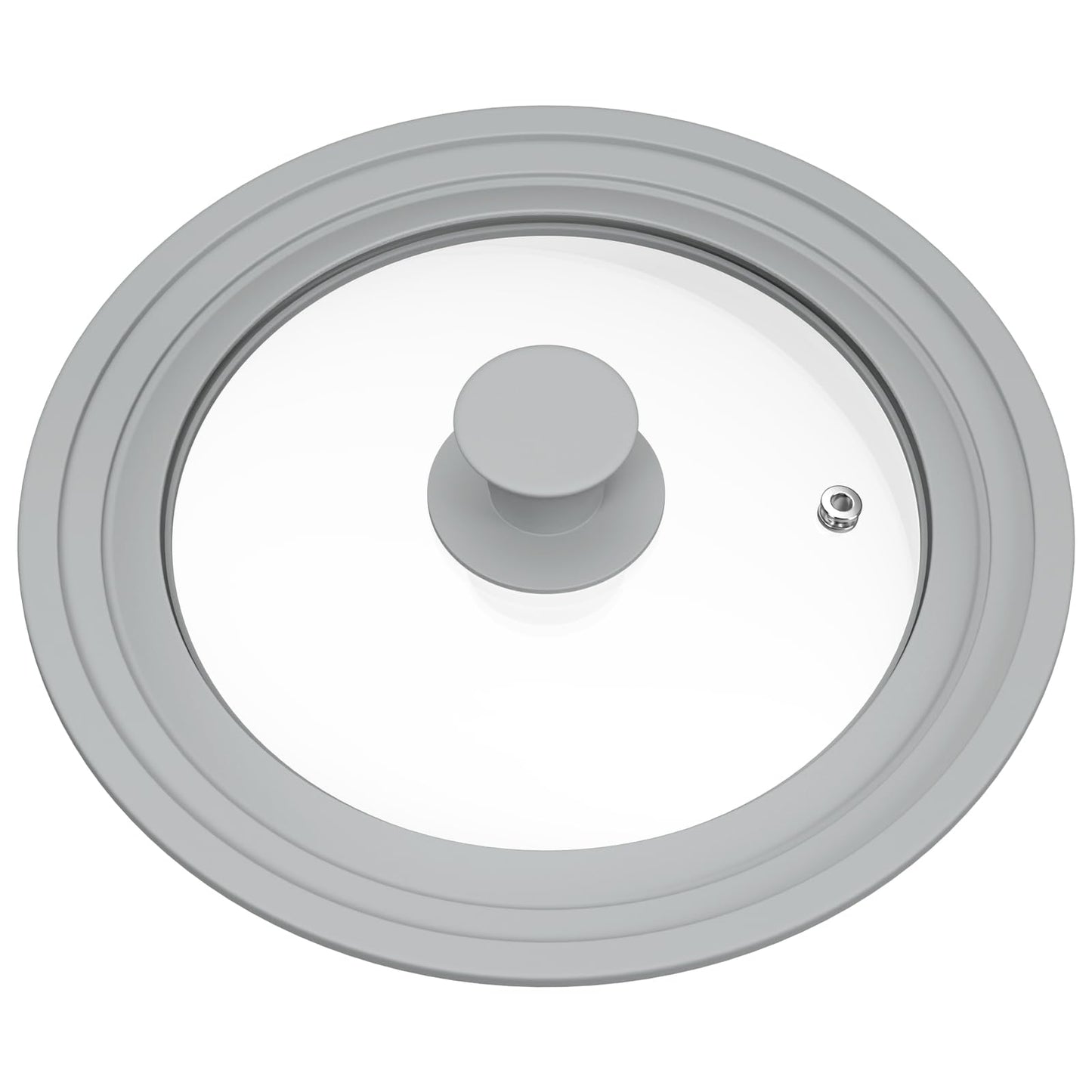 TOPULORS Universal Lid for Pots, Pans, and Skillets - Tempered Glass Lid with Silicone Rim Fits 8", 9", 9.5" Inner Diameter Cookware Frying Pan Cover Replacement Lid - Dishwasher Safe, Grey