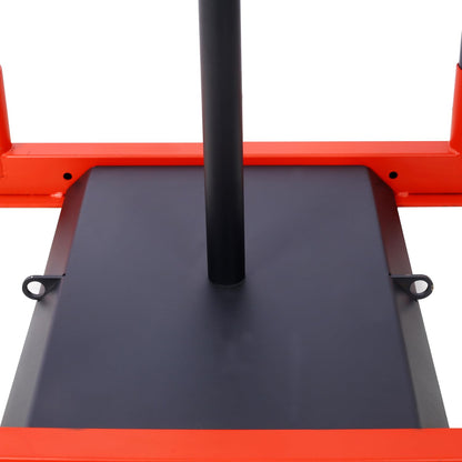 Heavy-Duty Weight Sled - Black+Red Steel Fitness Training Equipment for Strength & Speed