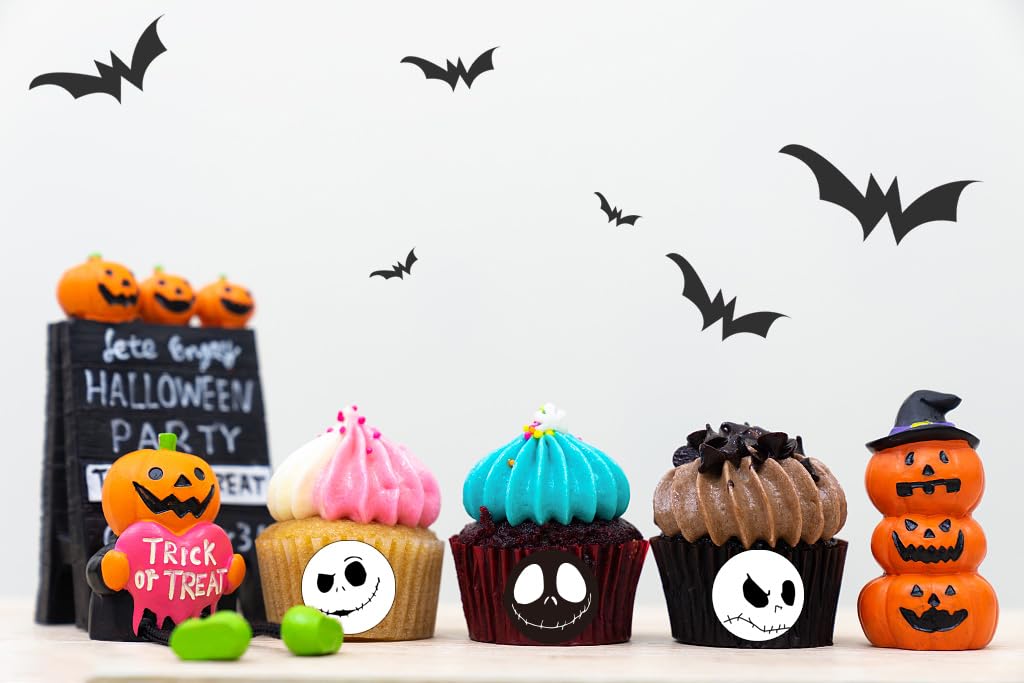 Oringaga 500 Halloween Skeleton Party Decorations Recycle Roll Stickers Party Supplies Favors Halloween Haunted House Cosplay Theme Party Decoration Cupcake DIY Sticker Labels