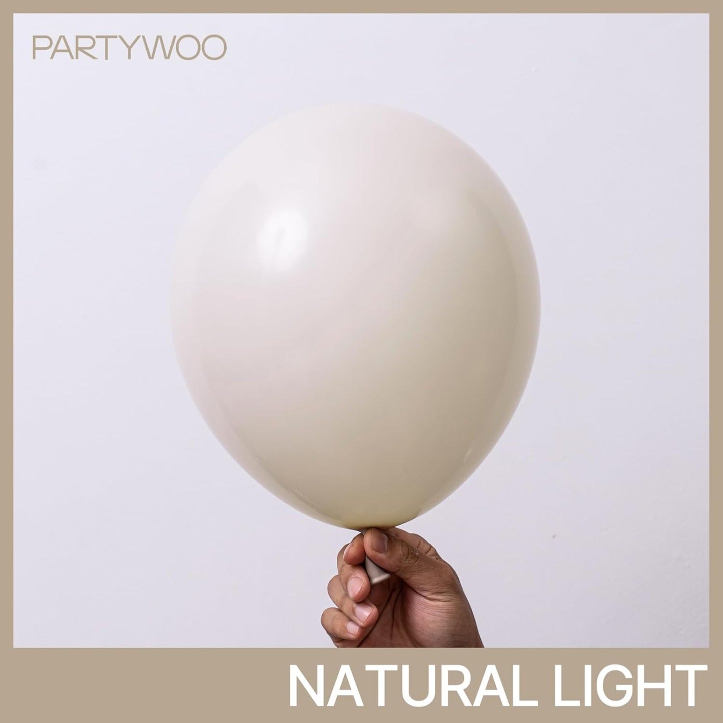 PartyWoo White Sand Balloons - 50 Pcs 12 Inch Beige Cream Ivory Latex for Weddings & Celebrations